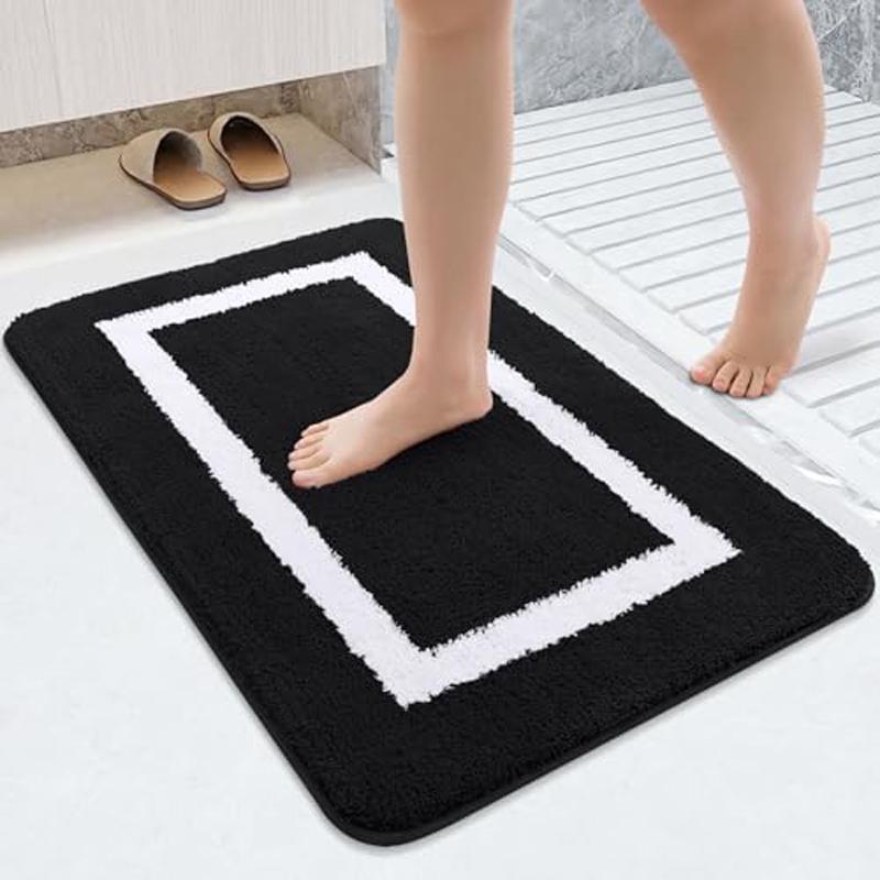Olanly Large Bathroom Rugs Non Slip Bath Mats Bathroom Machine Washable Plush Carpet Room Floor Decor Absorbent Bath Rugs Shower