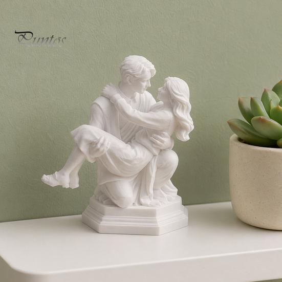 Princess And Man Sculpture 3D Printed Couple Sculpture, Kneeling Carry Figurine, Romantic Art Resin Desk Decor, Birthday Gift for Men Unique
