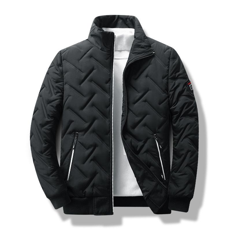 Men's Jacket Autumn and Winter Men's Fashion Cotton-padded Clothes Trendy Short Stand-up Collar Casual Down Cotton-padded Clothes