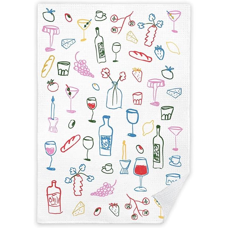 JINYO Mushroom Kitchen Towels, Red Mushroom Decorative Hand Towels for Bathroom, Cottagecore Mushroom Dish Towels Tea Towels for Kitchen, Mushroom