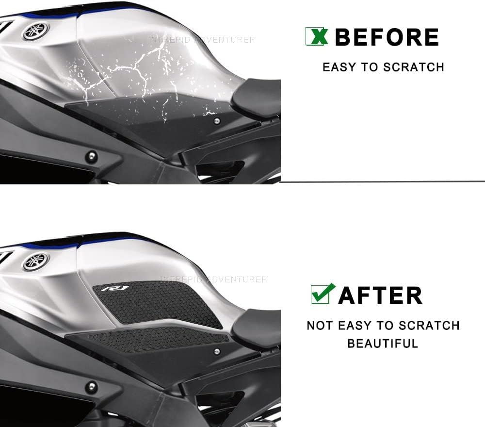 Motorcycle Fuel Tank Pad, Tank Protection Seal, Knee Grip Traction Pad, Anti-Slip for YZF R1, R1M, YZFR1, and YZF-R1 (2015-2021)