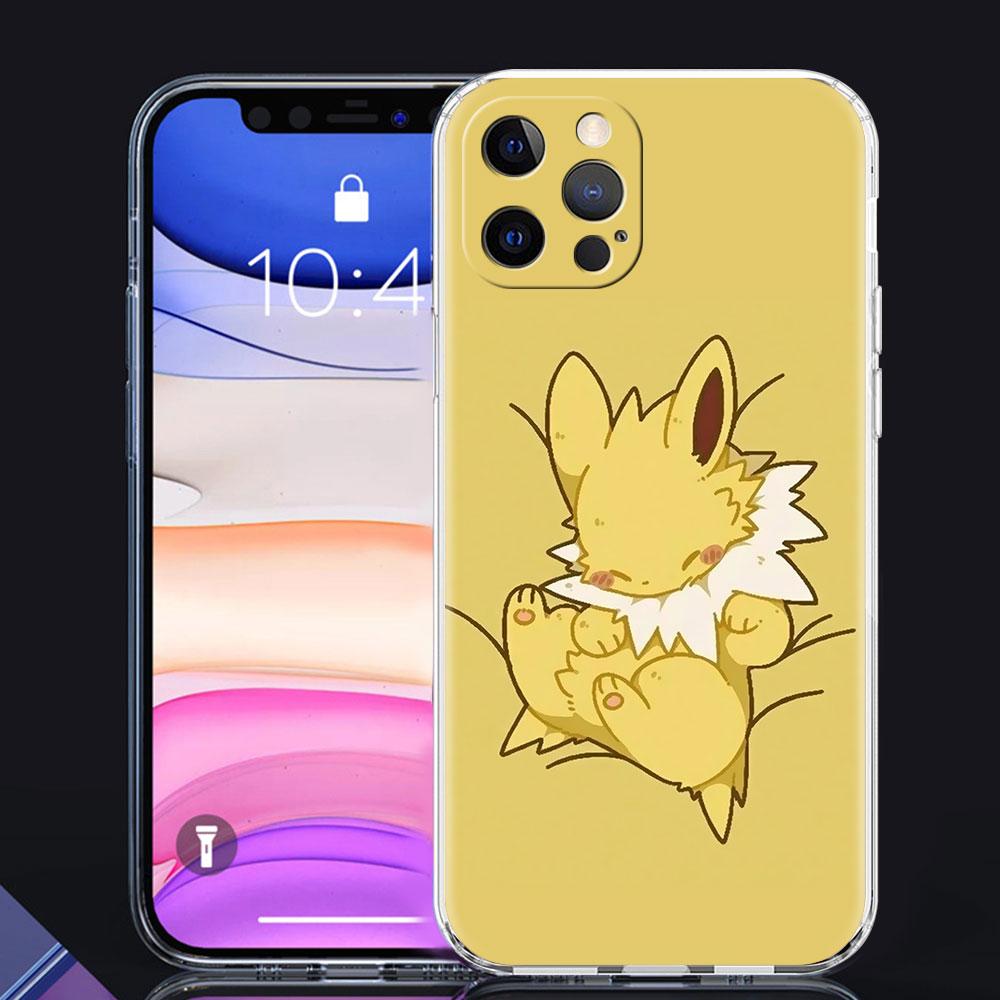 Clear Cover For Apple iPhone 13 11 14 Pro Max 12 Mini Soft Phone Case XR SE 2020 7 8 Plus X XS 6S Shell Pokemon Cute Eevee Lunda