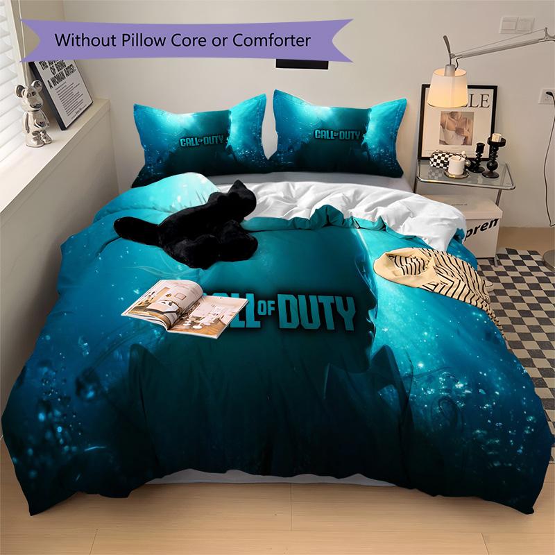 Call Duty Bedding 3 Piece Set HD Print Duvet Cover Pillowcases for Teens Adult Bedroom Decoration Christmas Gift