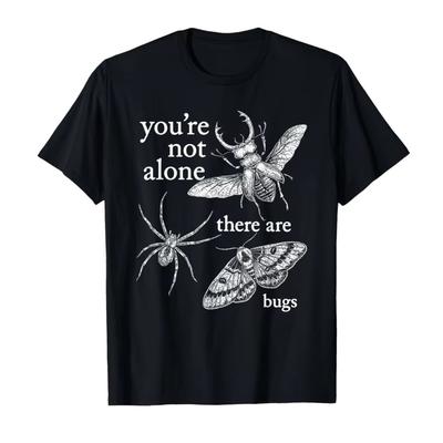 Summer 2026 Youre Not Alone with Bug Print Tshirt High Quality Fashion Casual Breathable Mens Crew Neck Print Tshirt