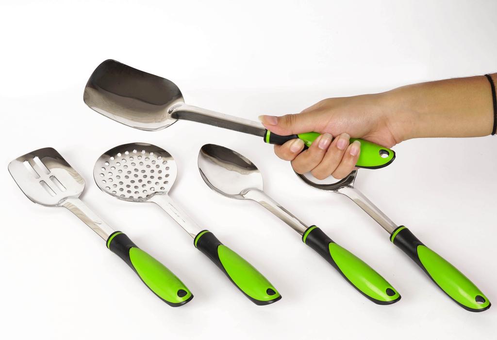 Trifri 5 Pcs Kitchen Utensils Stainless Steel Cooking Utensil Set Chef’s Kitchen Tools Slotted Turner