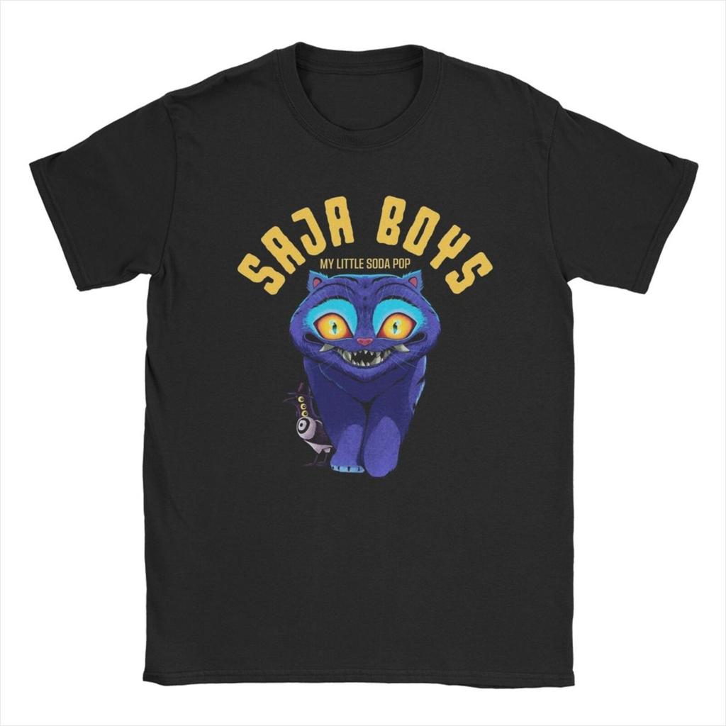Men's KPop Demon Hunters Blue Tiger T Shirts Pure Cotton Clothes Novelty Short Sleeve Round Collar Tees Gift Idea T-Shirts