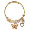 Butterfly Heart Pendant Bracelet With Rhinestones For Women And Gift Giving