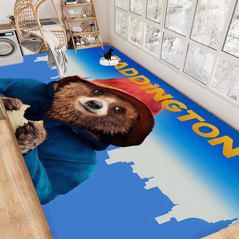 P-Paddington Bear Floor Mat Non-Slip Laundry Room Mat Laundry Decor Balcony Child Living Room Household Carpets