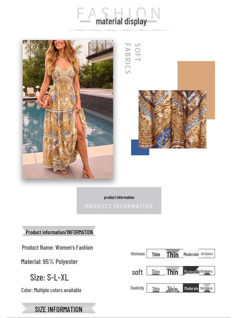 European Bohemian Retro Floral Maxi Dress with Waist-Cinching Design (2026 Edition)