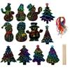12Pcs DIY Toys Scratching Painting Paper Colorful Scratching Paper For Kids