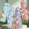 1PC Flying Bee Insect Group 750ml Color Plastic Sports Water Bottle Leakproof Flip Straw Lid Suitable for Sports Office Home Use