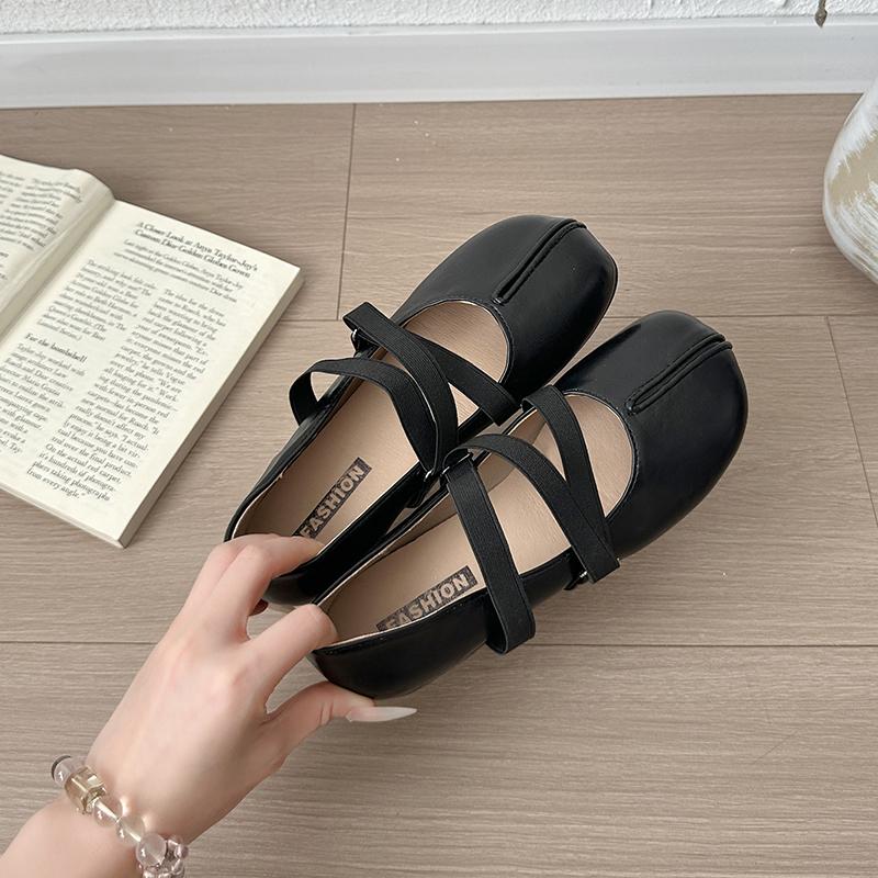 Neuer Stil Damen Luxus Ballerinas Damen Bequeme Lederschuhe Damen Quadratische Zehenpartie Flache Mary Janes Damenschuhe Doppelte Schnalle