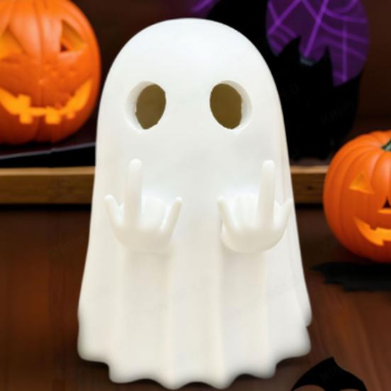 Halloween Kjærlighetshjerte Spøkelse Figur Frekk Langfinger Spøkelsesstatue Resin Skulptur Hjem Kontor Skrivebord Dekorasjon Ornament