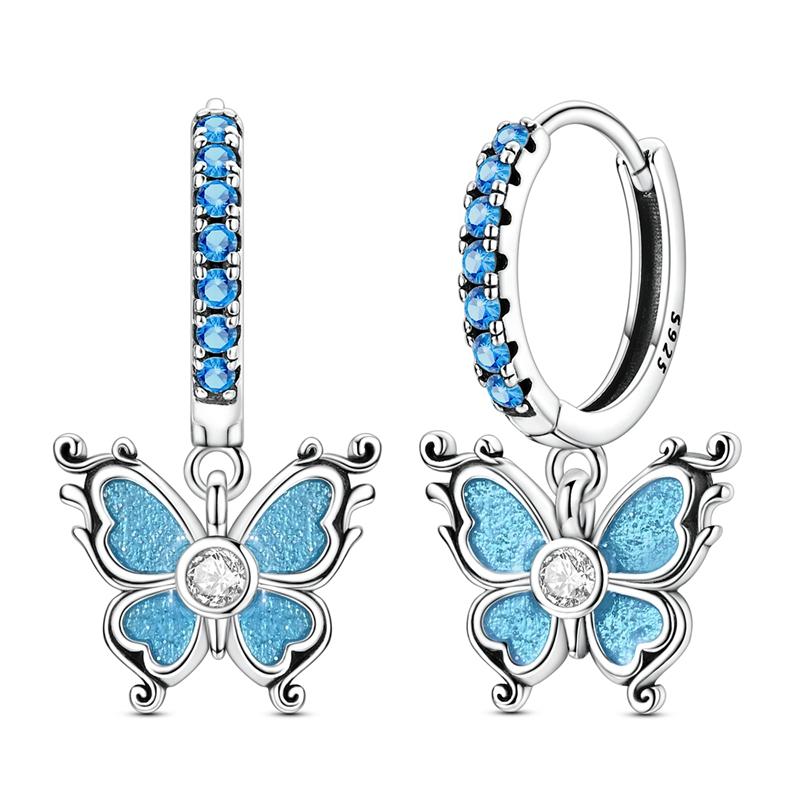 925 Sterling Silver Pendant Earrings for Women Wedding Jewelry Gift Sweet Cherry Butterfly Dragonfly Pony Drop Earrings Eardrop