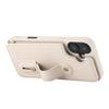 For iPhone 16 Case Kickstand Card Slots Leather Coated TPU Cover with Shoulder Strap