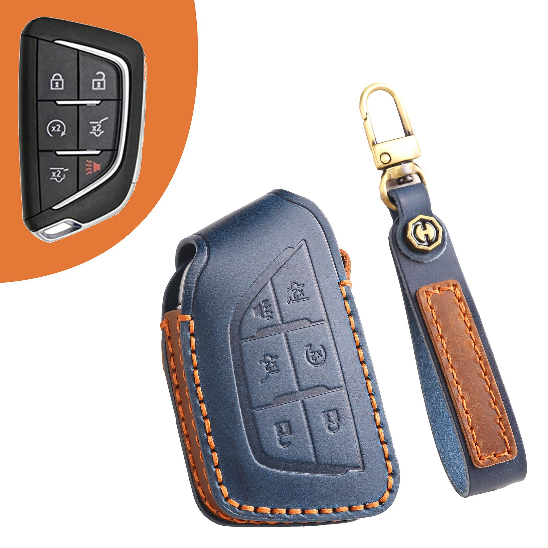 

Cadillac car key cover XT5/CT5/XT4/CT6 for handmade leather protective case
