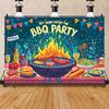 Spring and Summer Friends and Family Gathering Outdoor Camping Beer Barbecue Party Birthday Partycourtyard Decoration Background