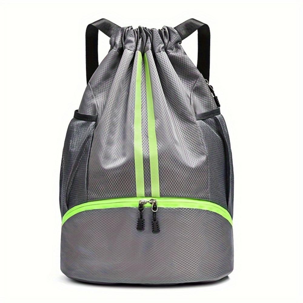 

Баскетбольная сумка для сухого и влажного разделения, сумка для хранения, спортивный рюкзак, тренировочный рюкзак для фитнеса со шнурком и отделением для обуви серый