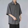 Heren Vintage Los Korte Mouw Casual Dunne Effen Zomer Shirt
