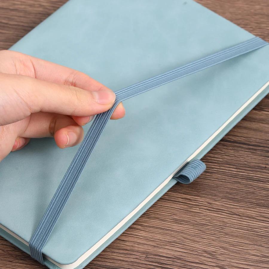 Vintage A5 Leather Strap Notebook with Leather Notebook Cover, Personalized Soft Cover, and Bookmark, Perfect for Business