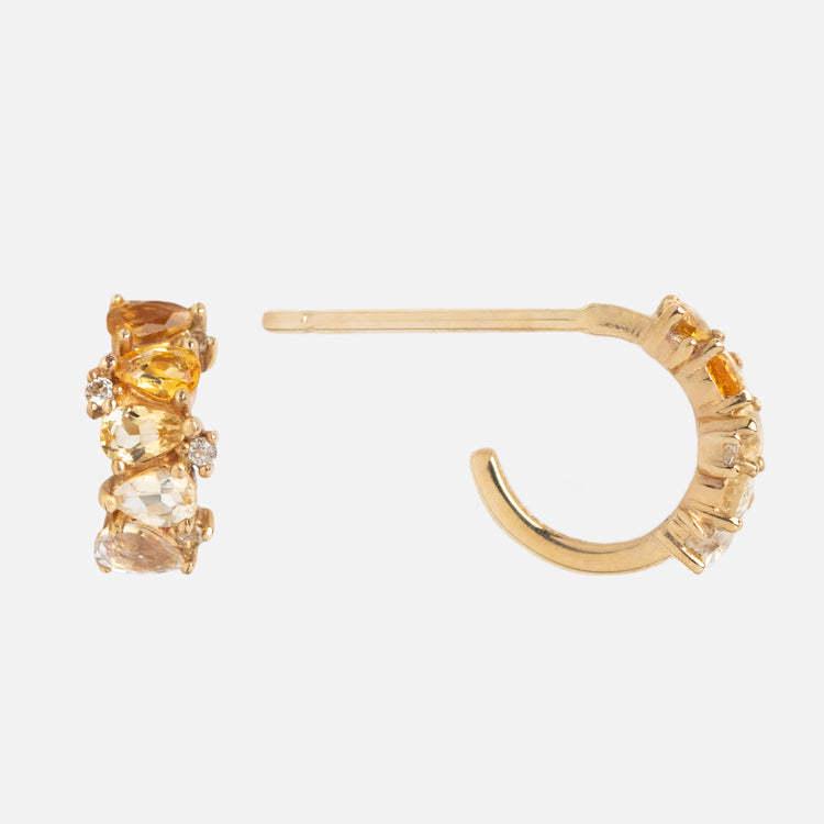 European Style Zodiac Birthstone Gradient Earrings - Retro Bronze Studs