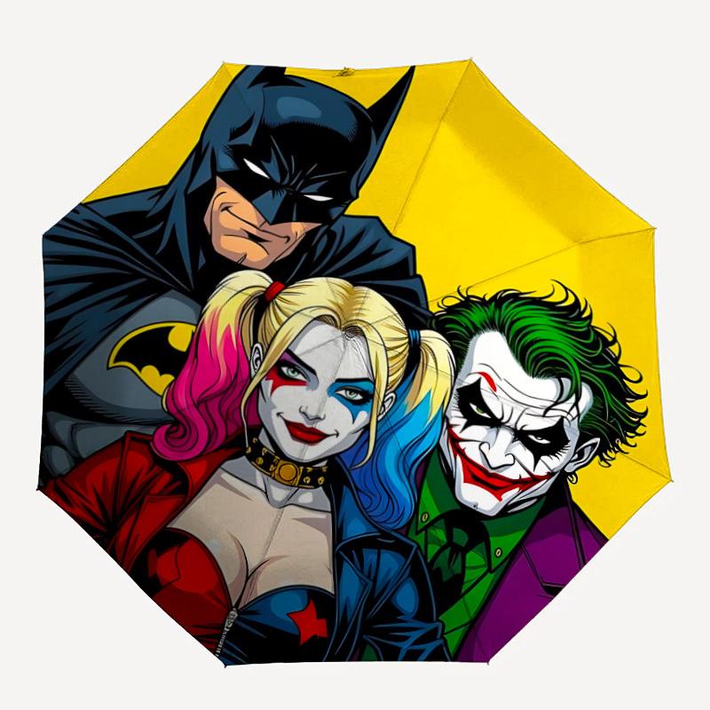 1pc Batman Joker 8-Ribs Sturdy Frame, Automatic Open/Close, Durable & Colorful Ideal for Beach, Travel, And All Seasons, 10077