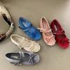French Soft-soled Velvet Fashion Absolute Child One-word Belt Mary Jane Shoes Women's Early Spring Meeting Fairy Bow Single Shoes