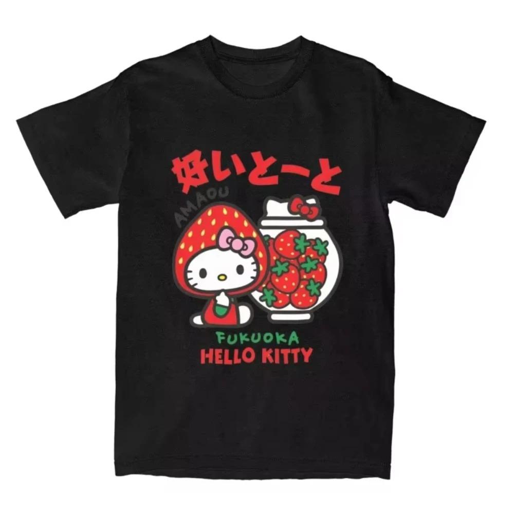 Hello Kitty Fukuoka Amaou Strawberry Limited Edition Vintage T-Shirt | Unisex Cute Japanese Cartoon Streetwear Tee