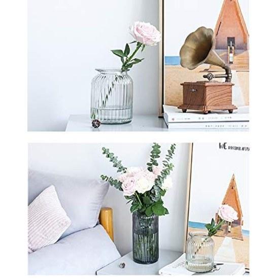 Glass vase clear flower large straight cylindrical transparent European style bottle Nordic stylish beautiful cement colorful