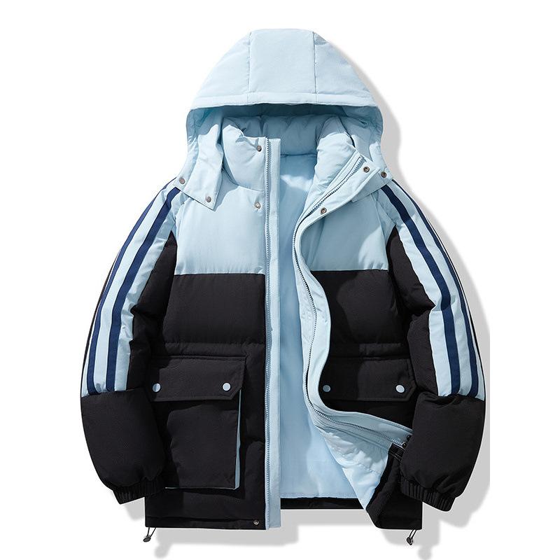 Men's Winter Warm Hooded Jacket Casual Windproof Coat Padded Thicken Parka Jackets for Men Quilted Full Zip Windbreaker Insulated Jackets with Hood