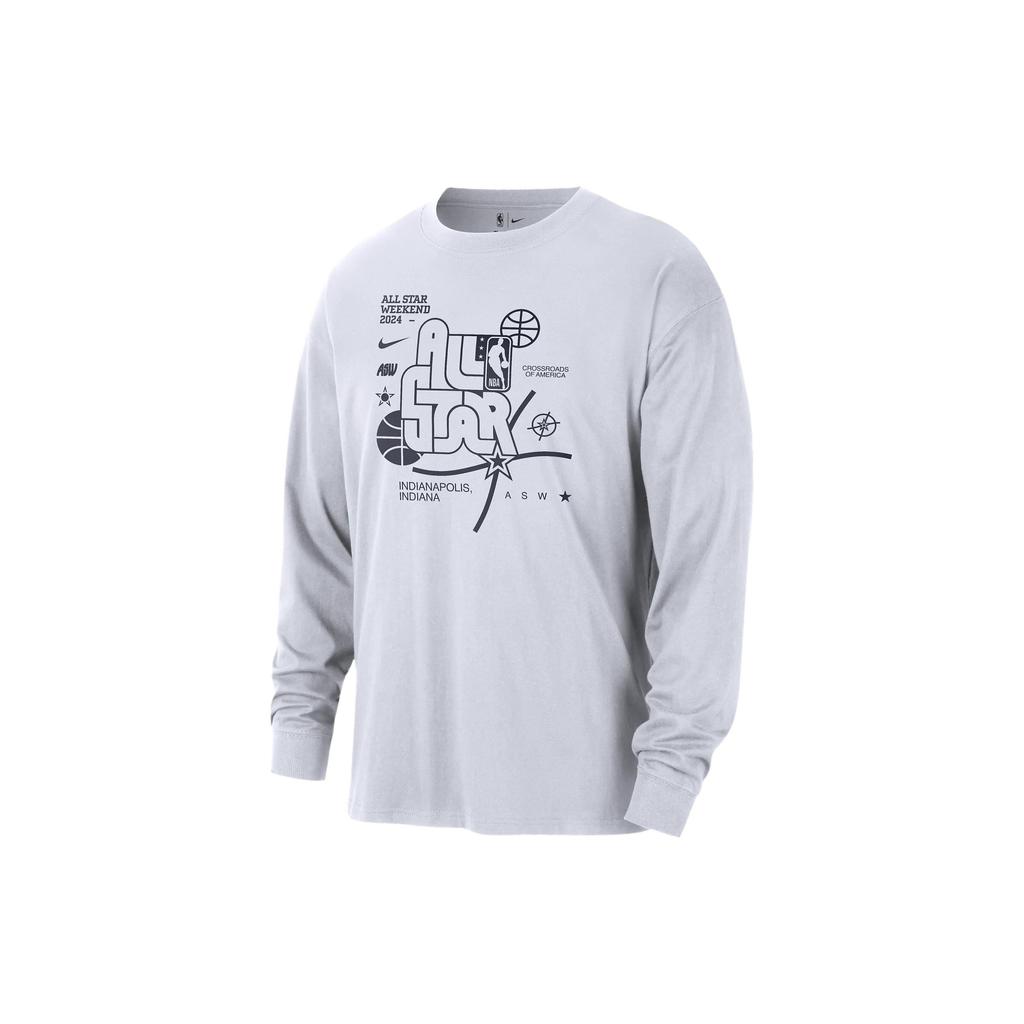 Nike Max90 Letter Print Crew Neck Casual Long Sleeve T-Shirt Men Tops White FQ6530-100