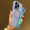 Funda Protectora Transparente Magsafe Antigolpes con Borde Mate Para Para Iphone 17 16 14 13 Mini 15 12 11 Pro Max Plus Correa de Muñeca Cubierta Magnética