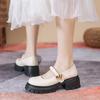 Retro Women's Muffin Thick-soled One-pedal Wind Small Leather Shoes Mary Jane Single Shoes