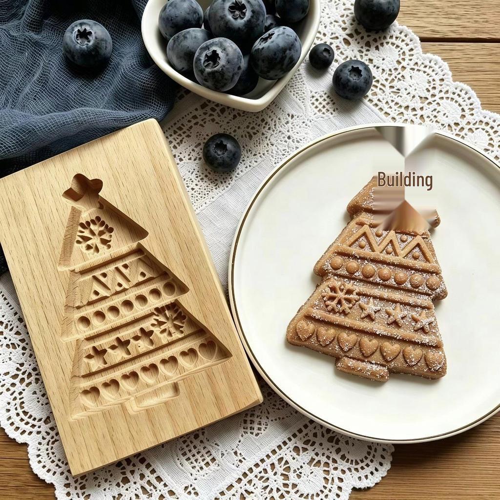 Wooden Gingerbread and Shortbread Cookie Mold Cutter