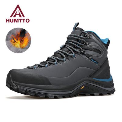 Warm Wool Hiking Shoes for Men Platform Trekking Boots Winter Rubber Work Safety Mens Ankle Boots Black Outdoor Tactical Sneakers Man