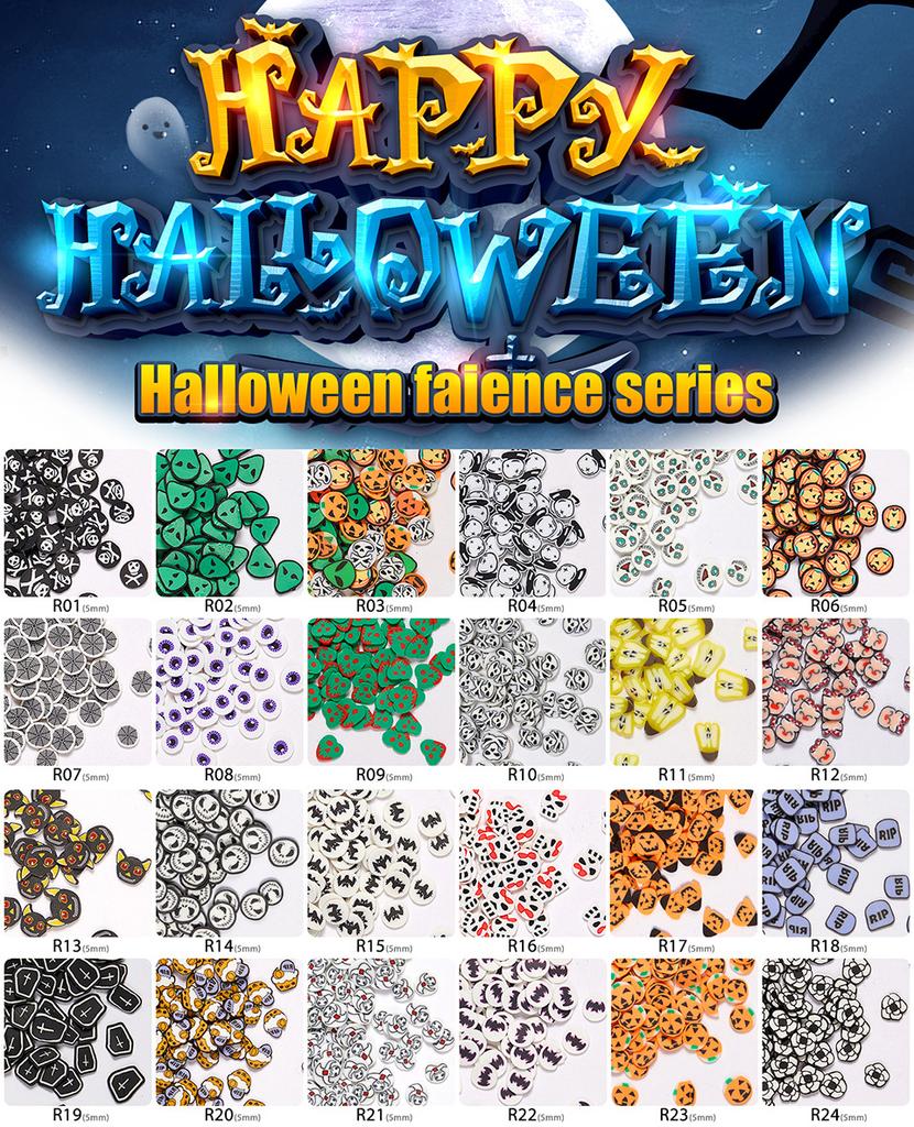 5mm Fruits Shape Christmas Halloween Sprinkles Polymer Clay Slices for Nail Slime Epoxy Resin Craft Diy