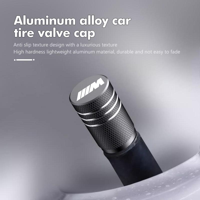 4Pcs Car Aluminum Laser Striped Valve Cap Style Tire Cap Parts For BMW E93 F10 F20 F30 F40 F15 F25 F26 F31 F49 F86 M3 M5 X3