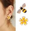 Cute Creative Fashion Women Simple Atmosphere Crystal Ladies Popular Bee Stud Earrings Sweet Stud Earrings Accessories Gifts