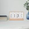 1PC Classic Wooden Calendar, Flip-page Calendar, Displaying The Month and Date, Perfect for Decorating Your Desk or Home with A Gold Border
