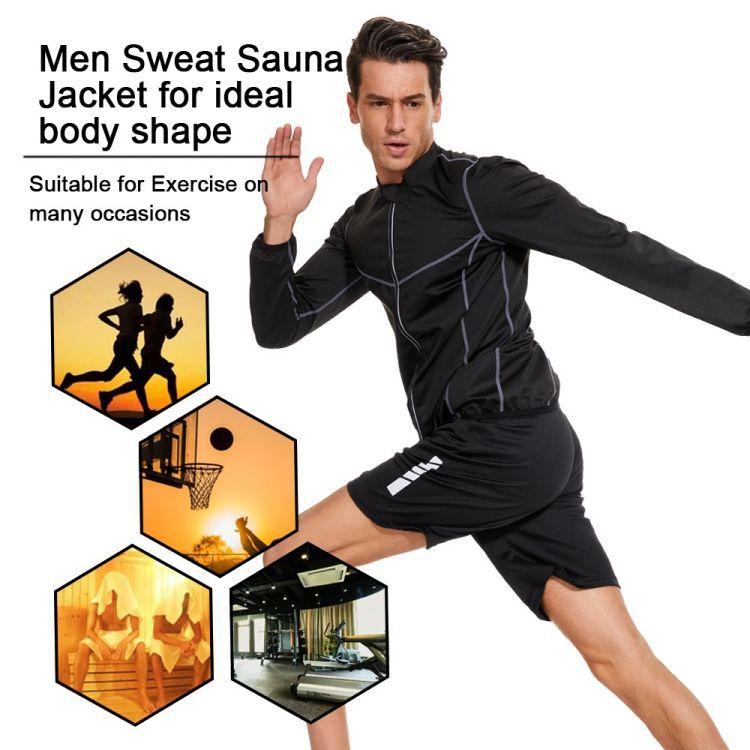 Sweat Jacket Men Weight Loss Sportwear Fitness Slimming Running Outfit Fat Burning Workout
