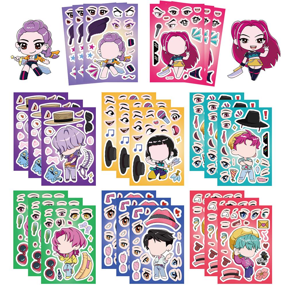 Kawaii Anime Kpop Naklejki Łowca Demonów Kreskówkowe Naklejki Pieczętujące Wodoodporne DIY Scrapbooking Artykuły Papiernicze Słodkie Naklejki Prezenty