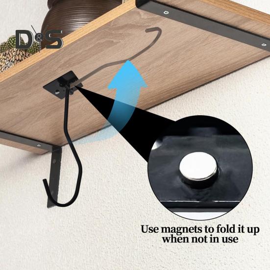 Banana Hook 13LB Load-capacity Foldable Design Self-Adhesive Simple Installation Under-Cabinet Banana Hanger Storage Hook