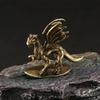 Pterosaur Brass Ornament Mighty Demon Dragon Little Flying Dragon Making Old Bronze Micro Carving Tea Pet Desktop Small Ornament