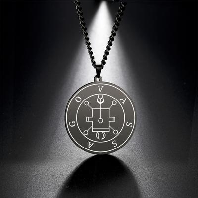  Stainless Steel Demonic Seal Necklace Oriax Satan Sigil Pendant Neckalces Fashion Chain Gothic Solomon Amulet Jewelry