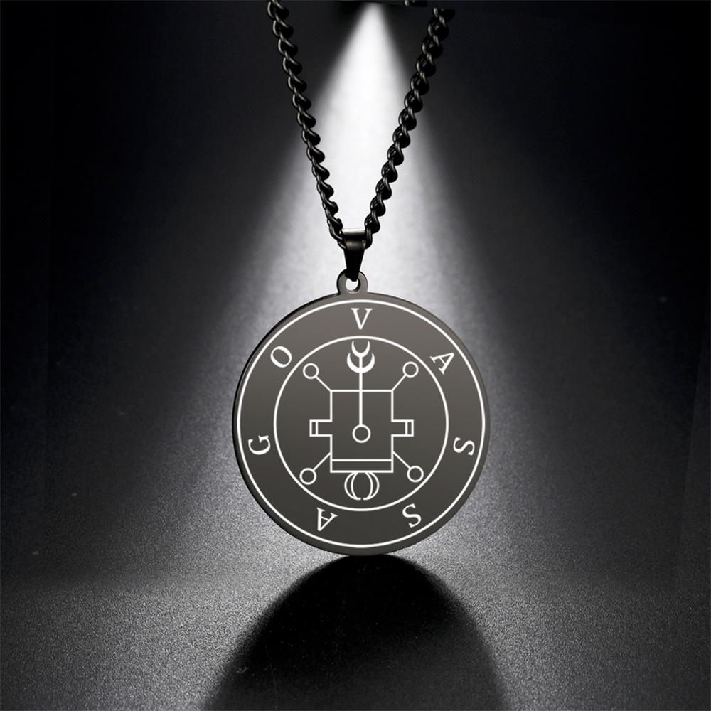 Stainless Steel Demonic Seal Necklace Oriax Satan Sigil Pendant Neckalces Fashion Chain Gothic Solomon Amulet Jewelry