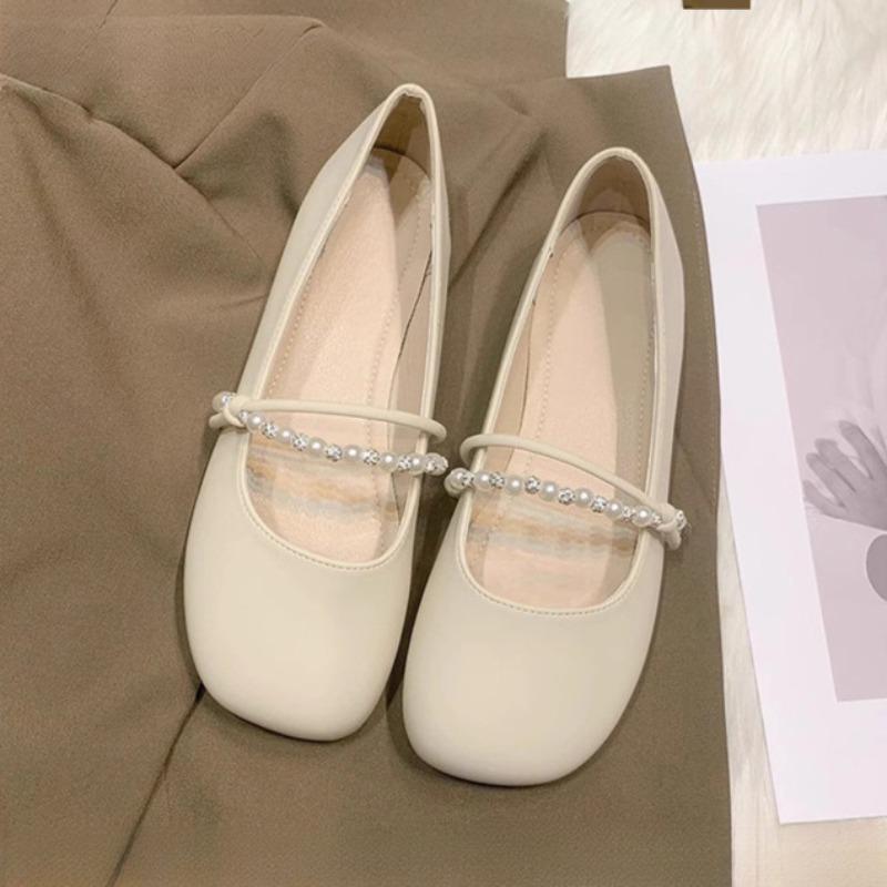 Fashion Hot Selling Shoes Woman 2025 Soft All-Match Pearl Decorateion Female Footwear Modis New Beading Summer Comfortable Flat Korean