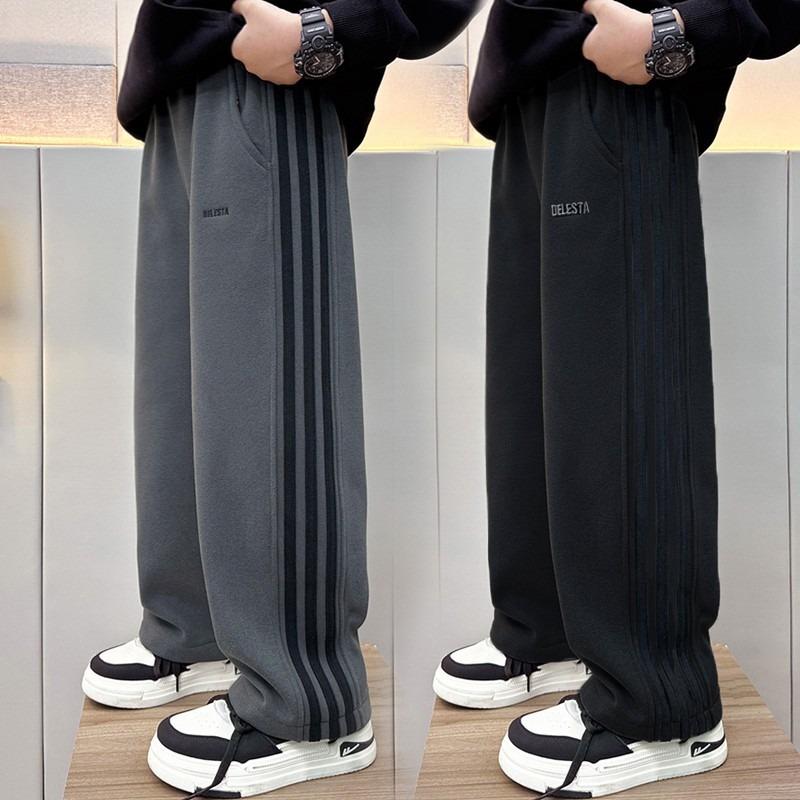 Pantaloni Sportivi Lunghi Dritti Casual a Righe per Ragazzi Grandi
