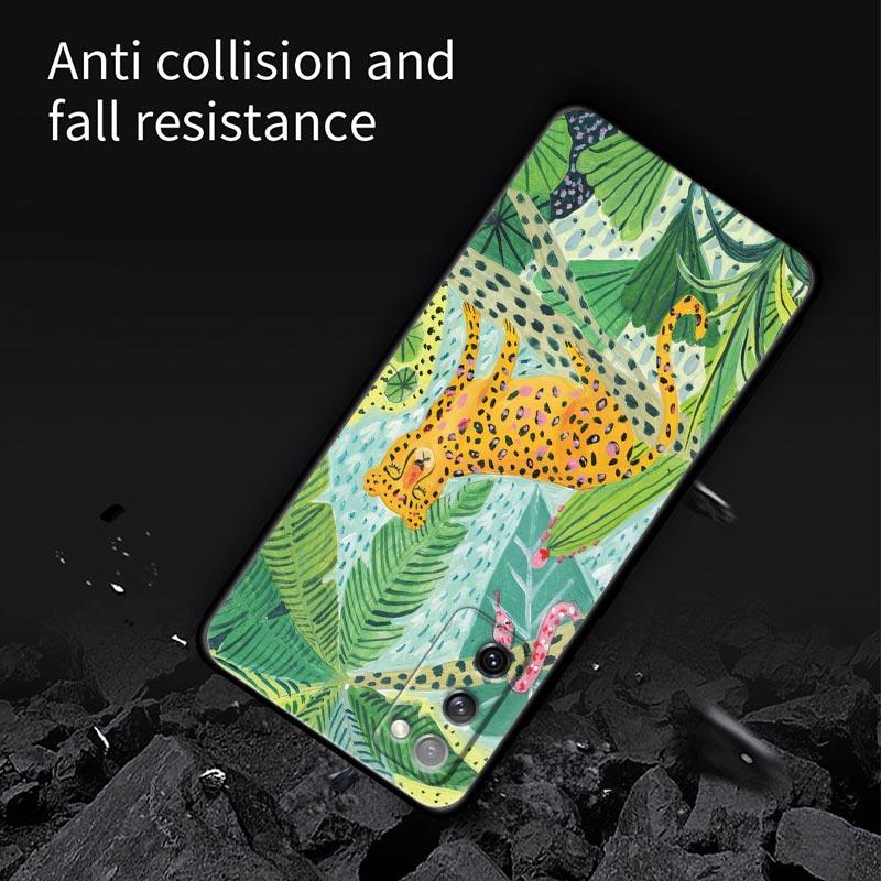 Original Jungle Animal Sloth Leopard Print Cases For Galaxy S24 Ultra Funda Samsung S21 S23 FE S20 S22 Ultra S10 Plus Soft Cover