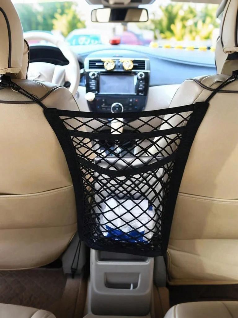 Universal Car Seat Storage Mesh Bag-It Is Easy To Install, Made of Durable Mesh Material, and Suitable for Storing Small Items.