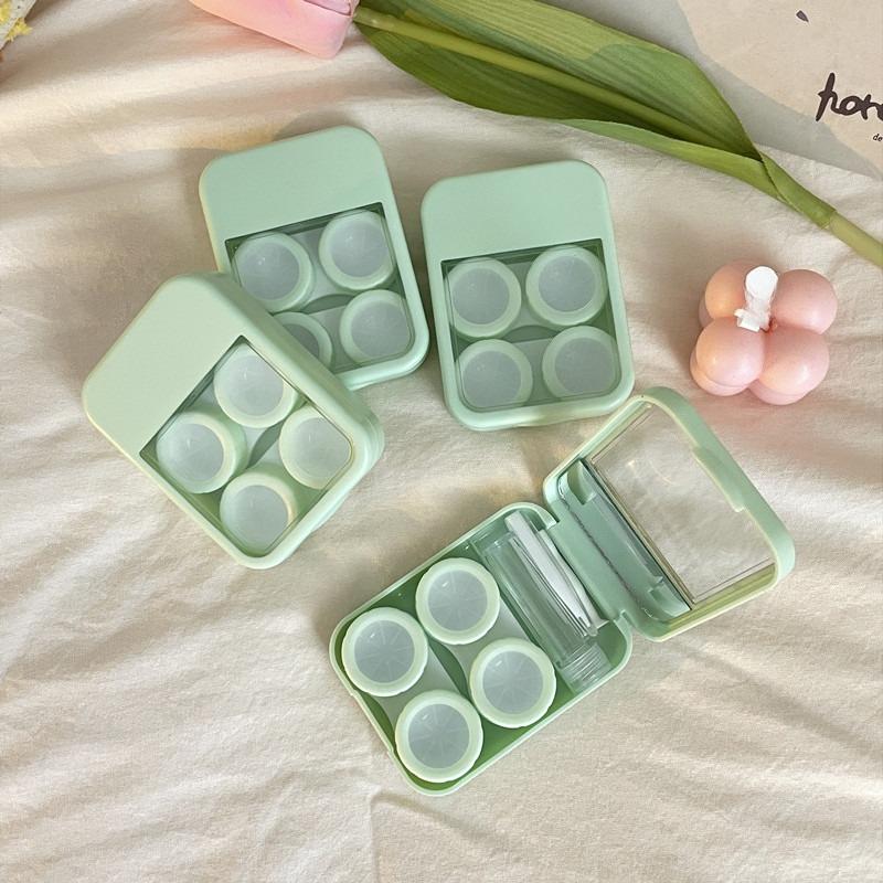 2 Pairs Contact Lens Case Travel Soak Container Lenses Box for Beauty Pupil Women Eye Care